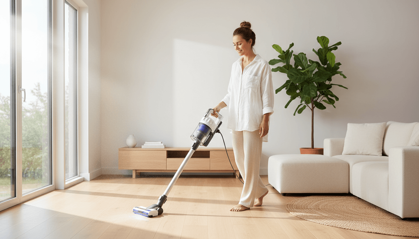 Thorough floor cleaning in modern Dallas home