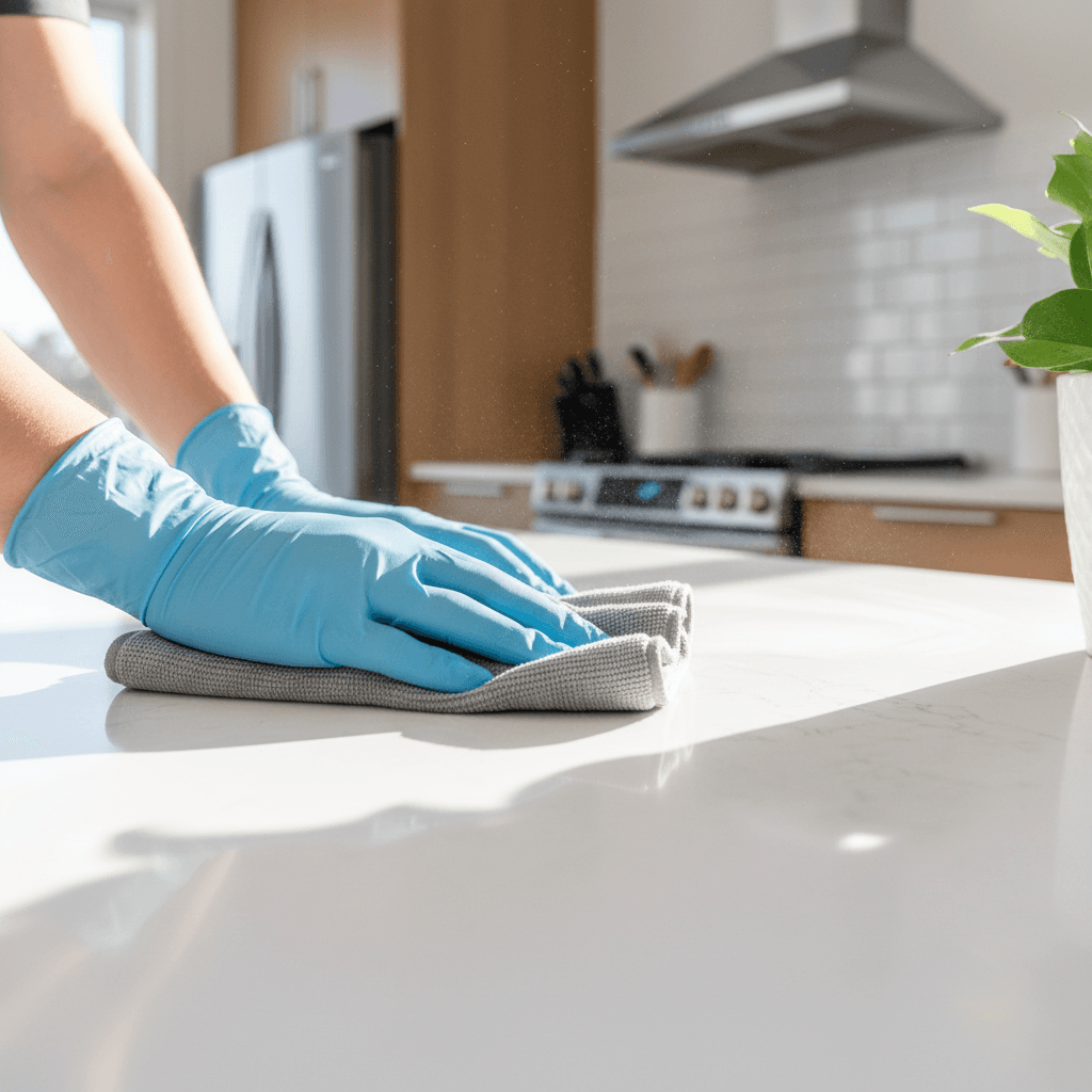 Professional cleaner at work in Dallas home