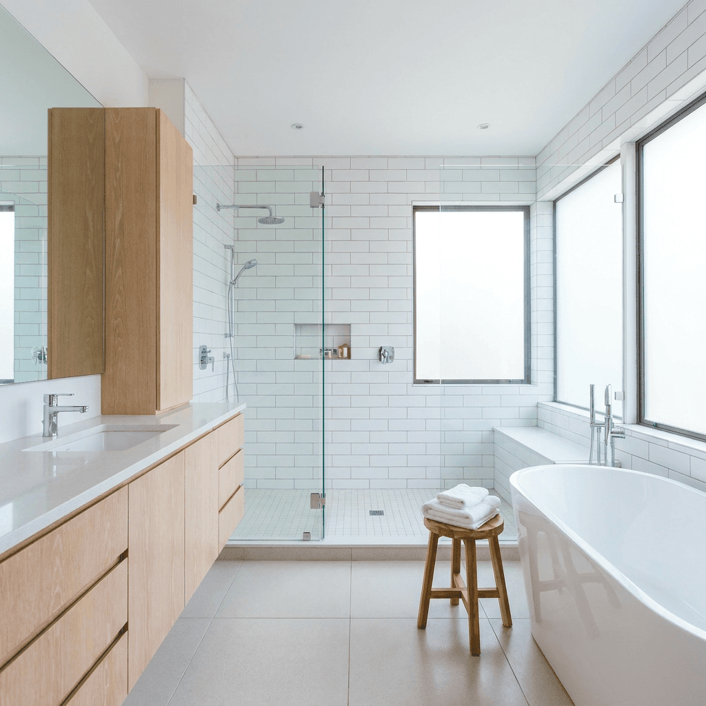 Sparkling clean bathroom after deep clean